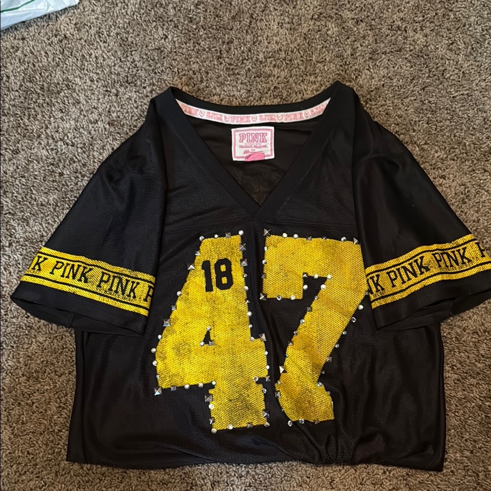 Pink Black and Yellow Jersey Top